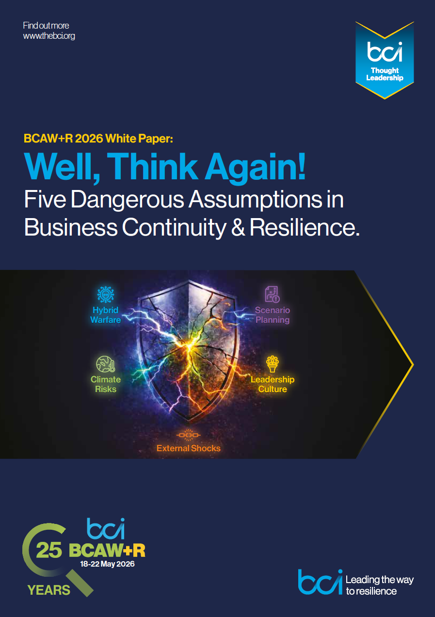 Cover - Well, Think Again! Five Dangerous Assumptions in Business Continuity & Resilience.